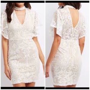 White Lace Choker Dress